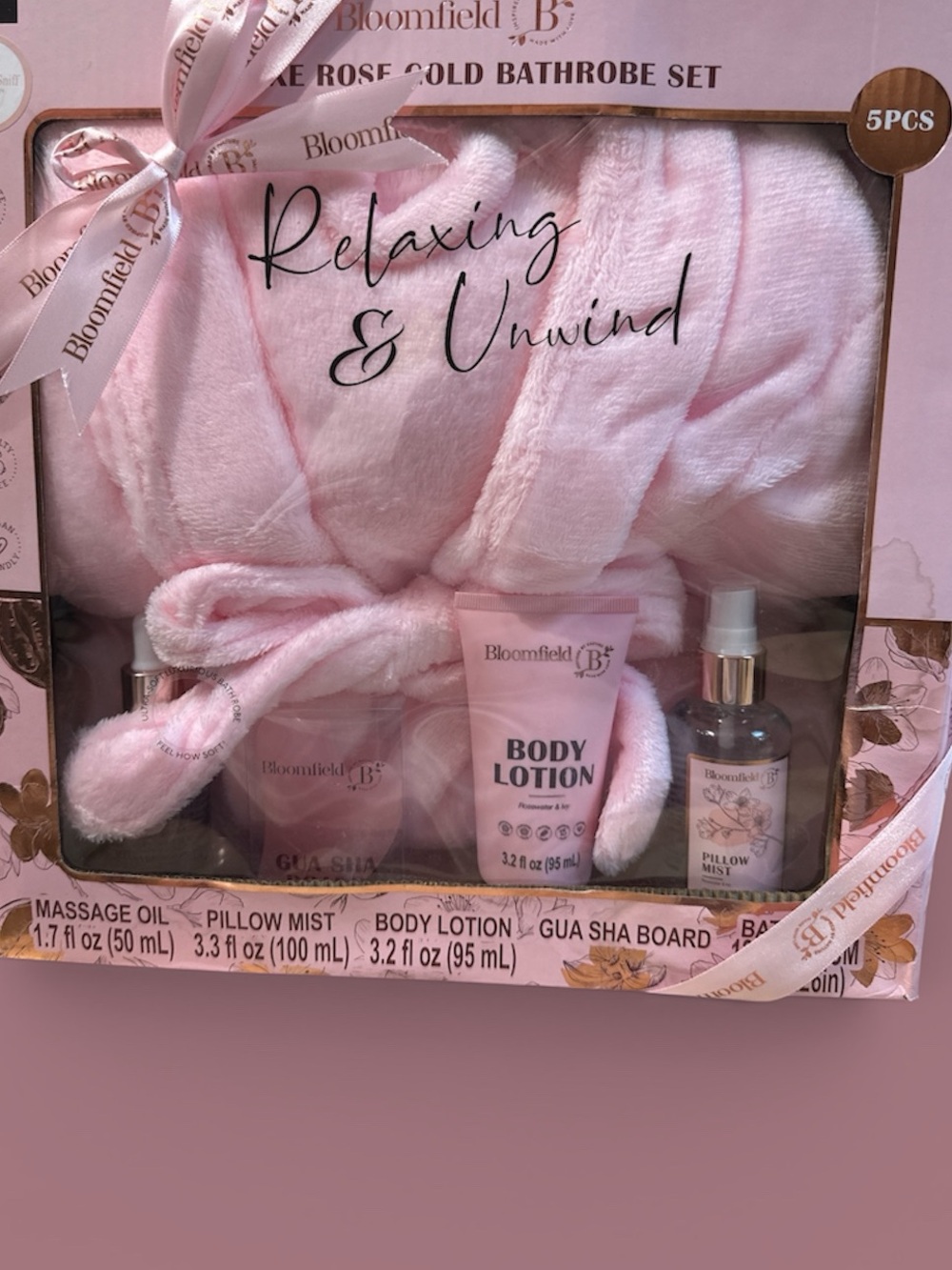 Pink Relaxing & Unwind Bathrobe Gift Set